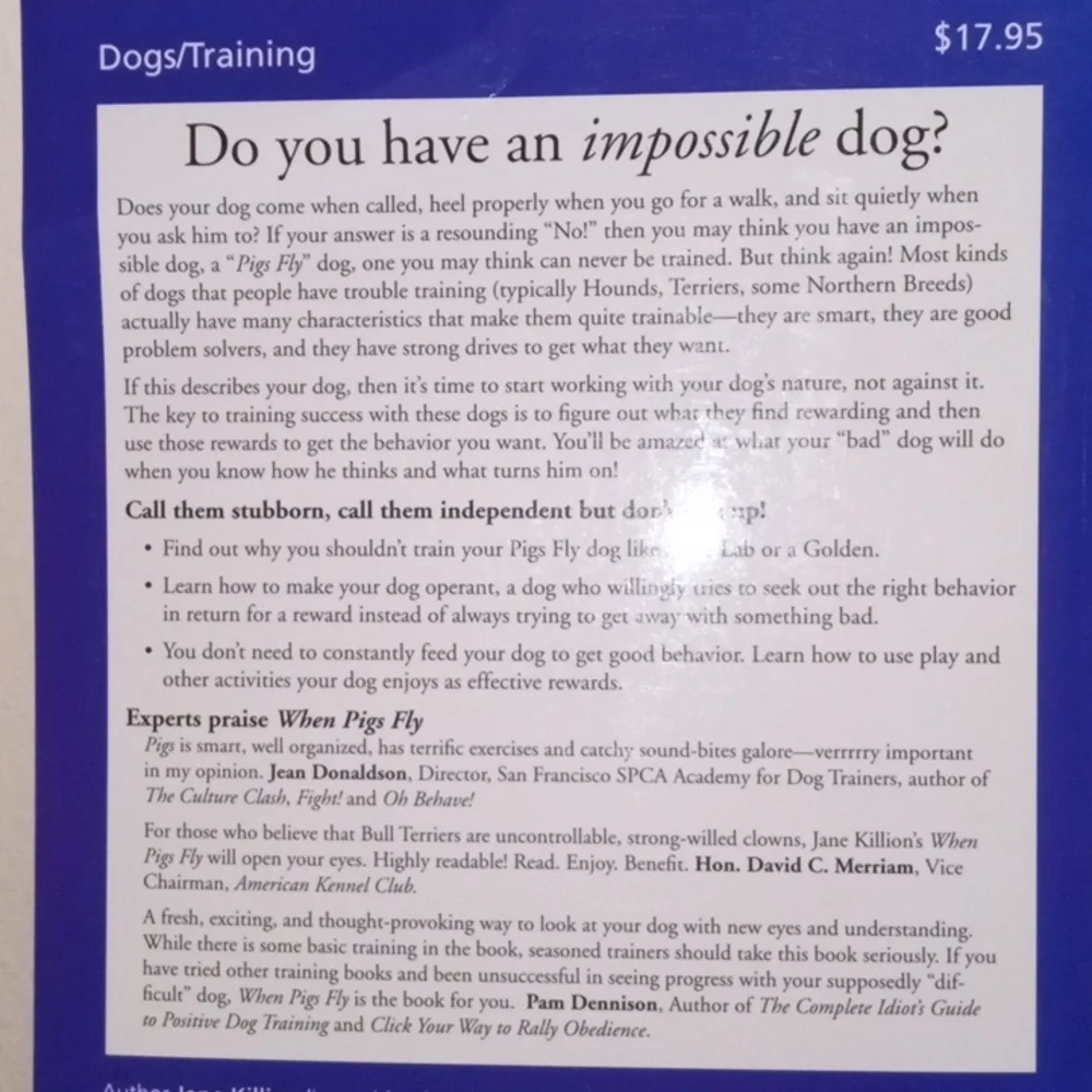 When pigs fly - Dog Training Manual